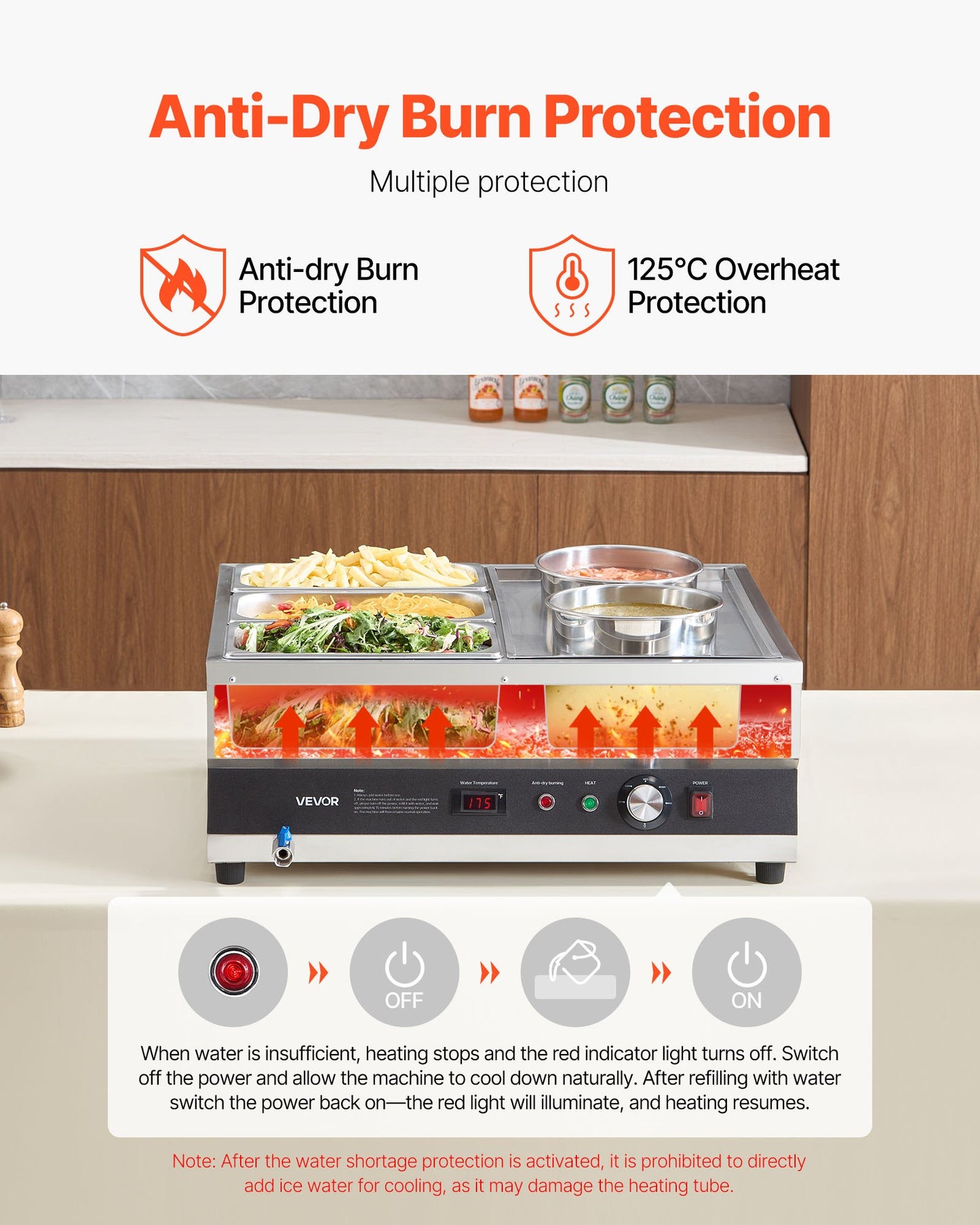 Commercial Soup Warmer Soup Station With 2-Pot & 3-Pan Soup Kettle Warmer