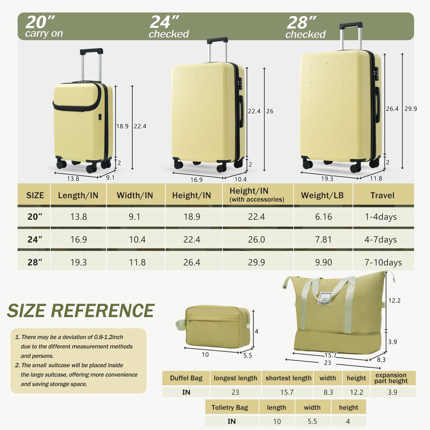 Hardside Luggage Set 5 Piece With Bags,20IN Half-opening Carry On Luggage With USB Port, Expandable 24IN 28IN Luggage With Double Spinner Wheels TSA Lock