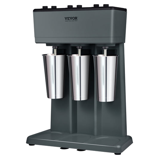 Milkshake Maker, 375W X 3 Electric Milkshake Machine, Triple Heads Drink Mixer Blender Machine, 3-Speed Milkshake Mixer With 3 X 820 Ml Stainless Steel Cups, For Commercial And Home