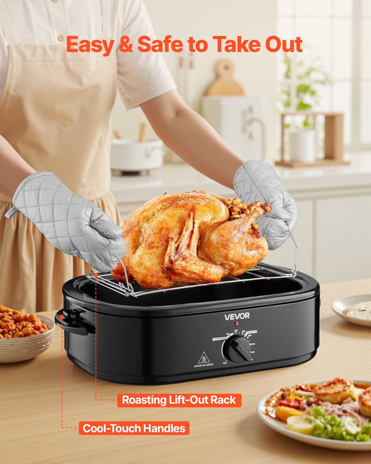 Electric Roaster Oven 18QT Electric Turkey Roaster With Self-Basting Lid
