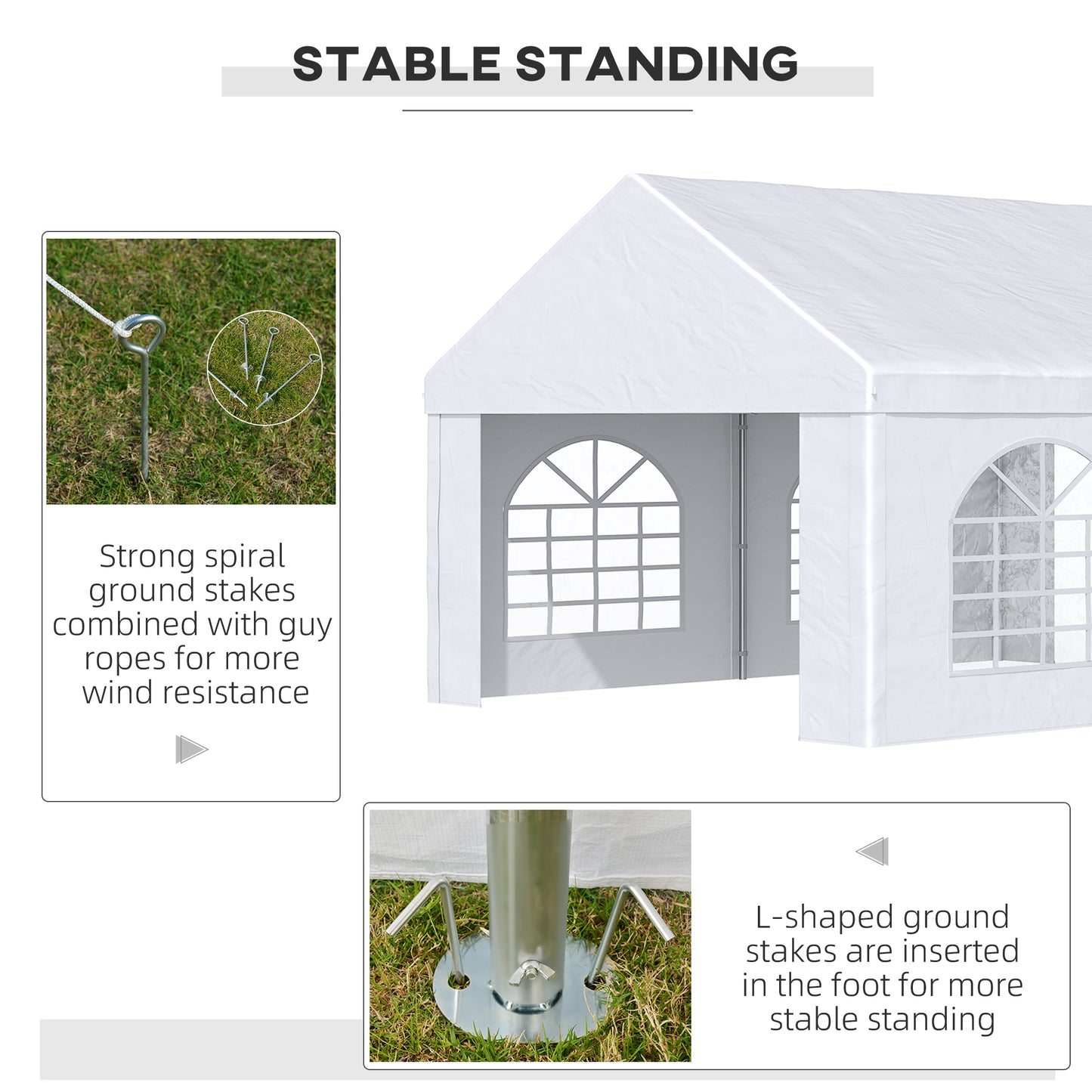 13 x 16.5 ft Heavy Duty Party Tent Outdoor Gazebo Wedding Tent Event Shelter Carport BBQ with Removable Sidewalls & Windows, Outside Waterproof Canopy for Parties, White