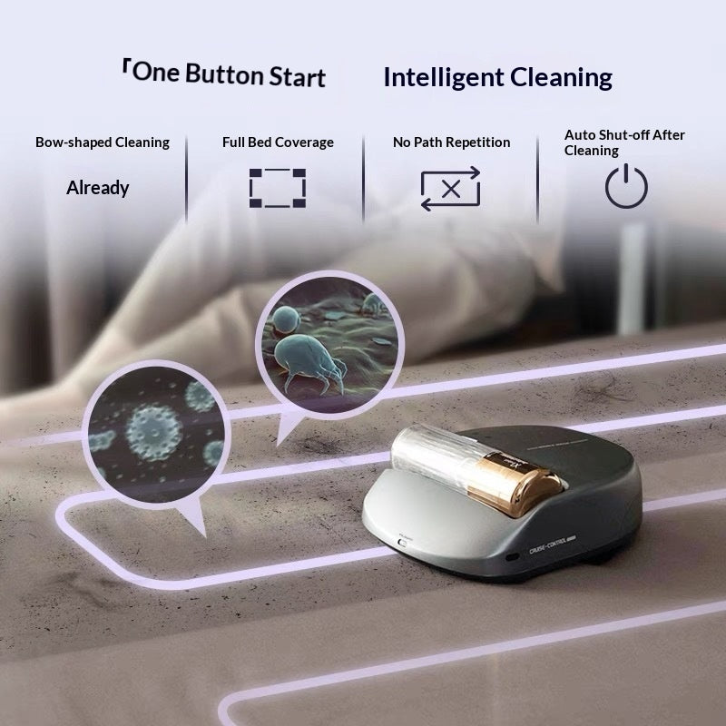 Automatic Bed Cleaning Robot, Full Automatic Dust Mite Remover For Home Use, Vacuum For Cat And Dog Hair On Bed