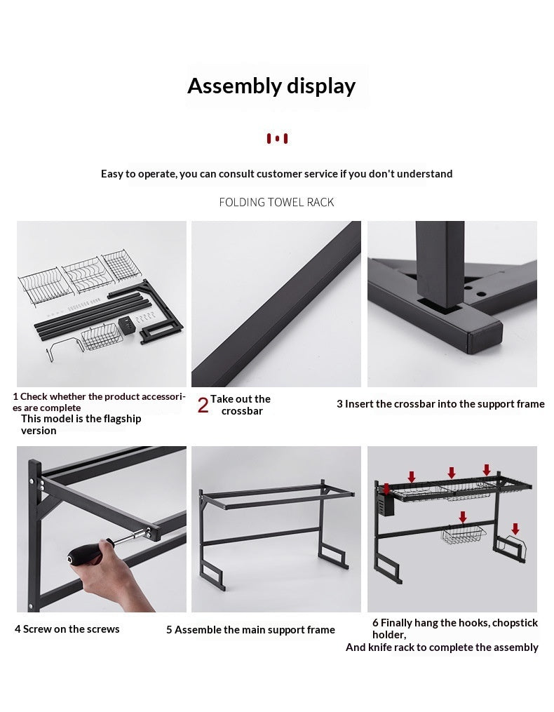 Self Pickup Only - Kitchen Multifunctional Storage Rack, Countertop, Chopsticks, Integrated Cutting Tool Storage Rack, Sink, Vertical Drainage Rack, Bowl And Dish Rack