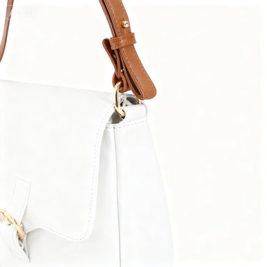 Plain Cross Body Bag-White 2048