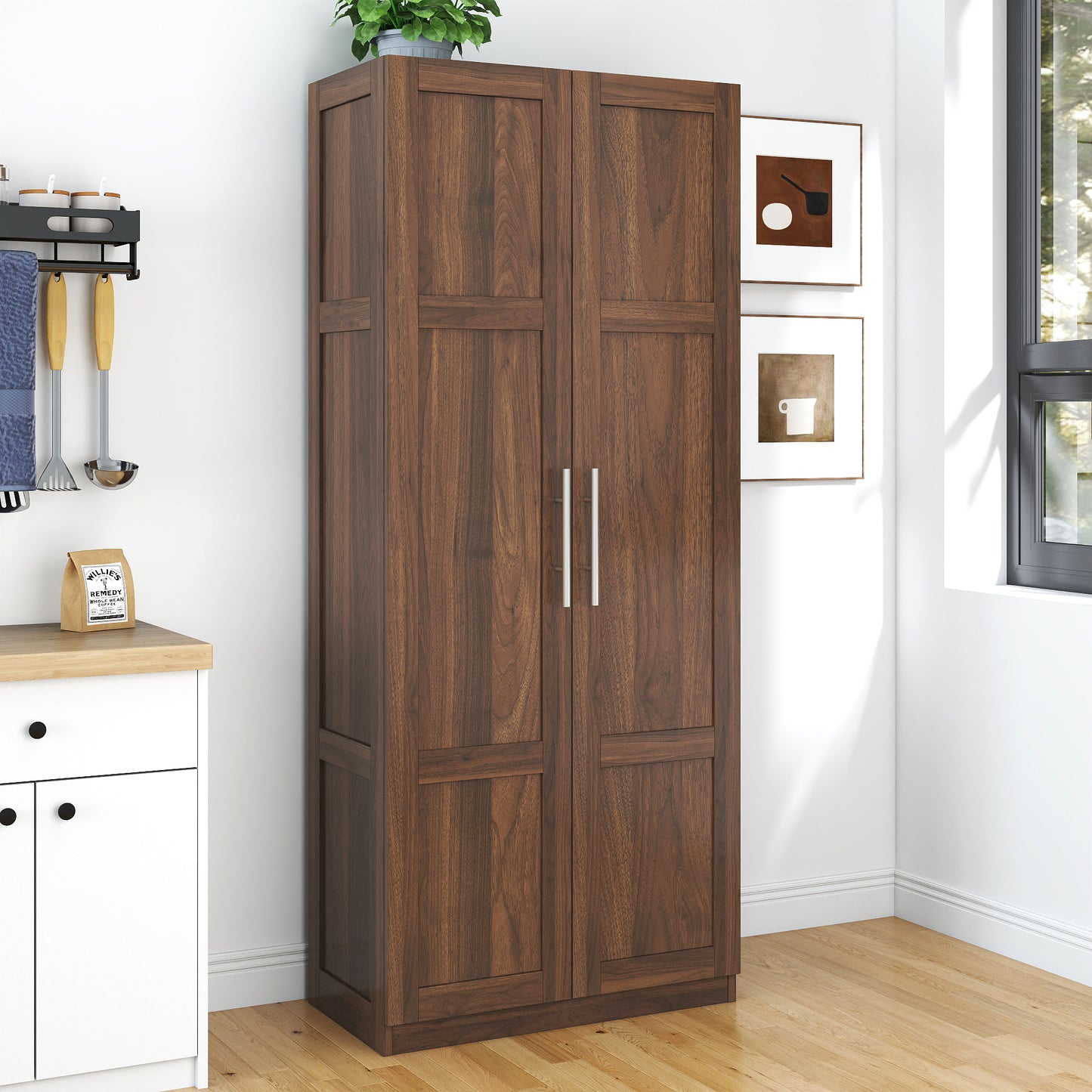 Pantry Cabinet, Kitchen Pantry Storage Cabinets With 2 Door And 3  Shelves,  Pantry Storage Cabinet, Cupboard For Kitchen, Dining Room And Living Room.