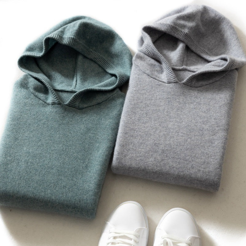 Cashmere Hooded Thickened Sweater Loose Men