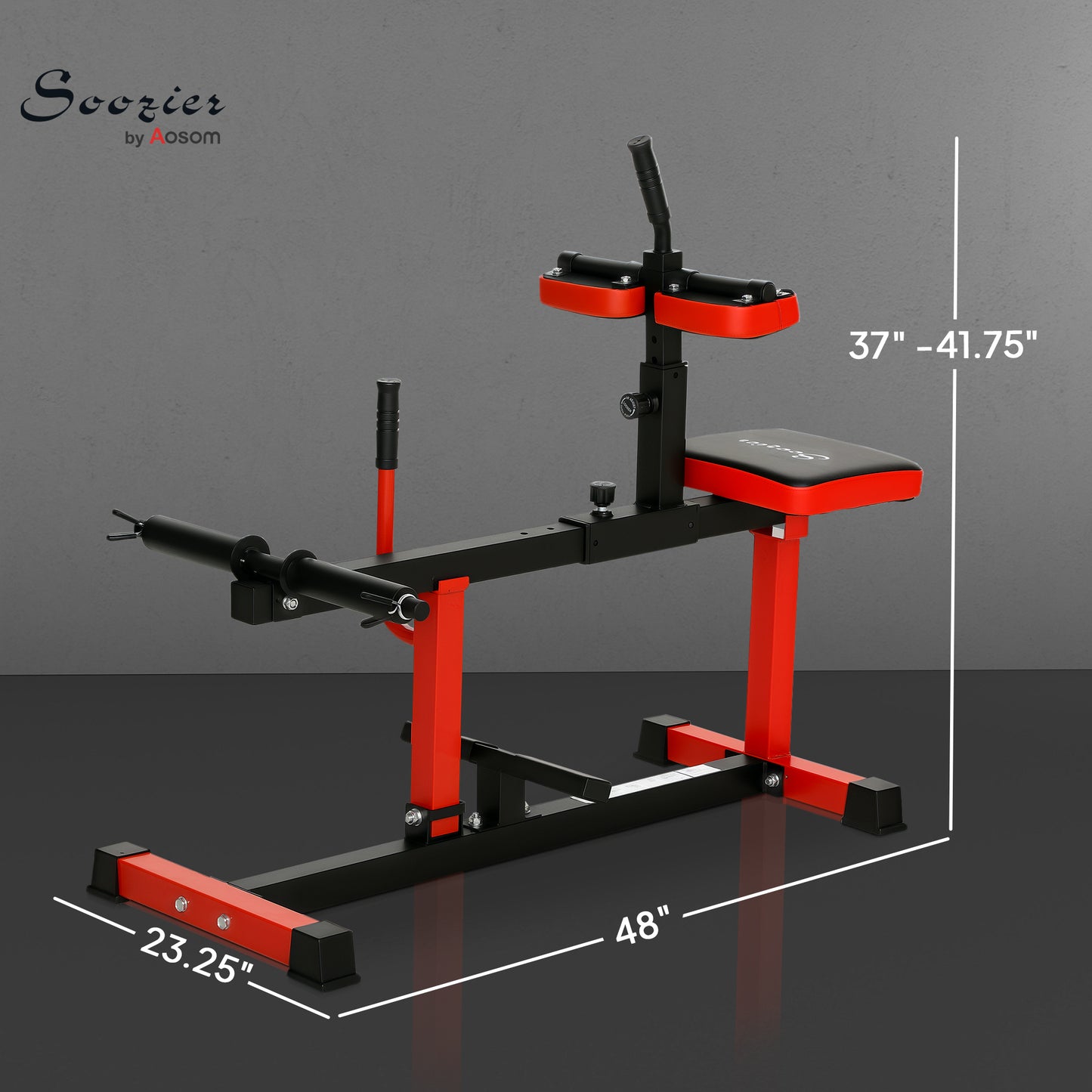 Adjustable Steel Seated Calf Raise Exercise Strength Training Gym Equipment, Red