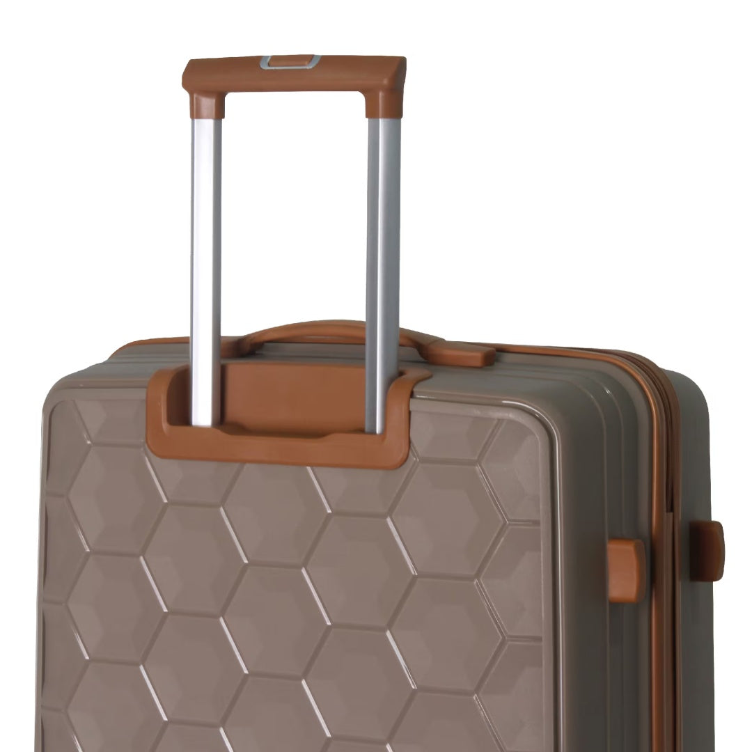 3-Piece Luggage Set Travel Lightweight Suitcases With Rolling Wheels, TSA Lock & Moulded Corner, Carry On Luggages For Business, Trip, 20-24-28, Brown