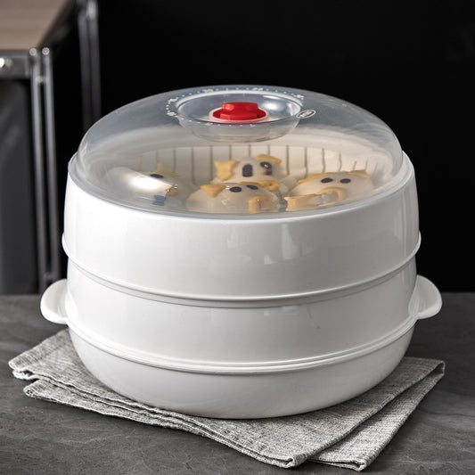 Microwave Oven Special Steamer Heating Vessel Round