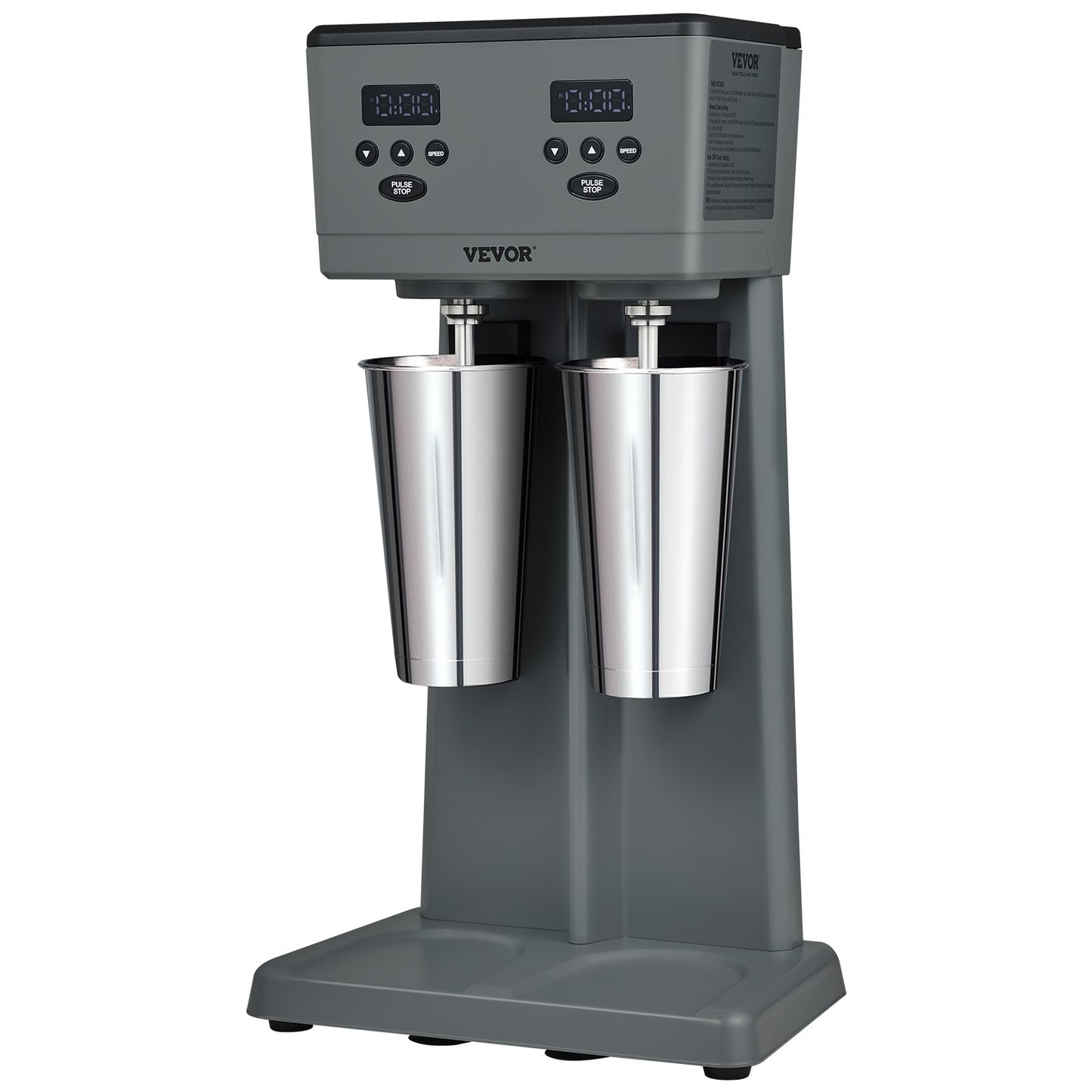 Milkshake Maker, 375W X 2 Electric Milkshake Machine, Commercial Double Heads Drink Mixer Blender, LED Intelligent Microswitch, 3-Speed Milkshake Mixer With 2 X 820 Ml Stainless Steel Cups