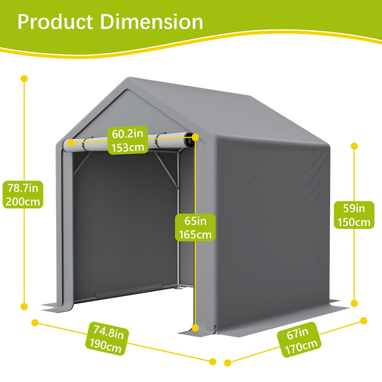 6x6 FT All-Season Storage Tent  Quick-Install Waterproof & UV-Resistant Outdoor Shed