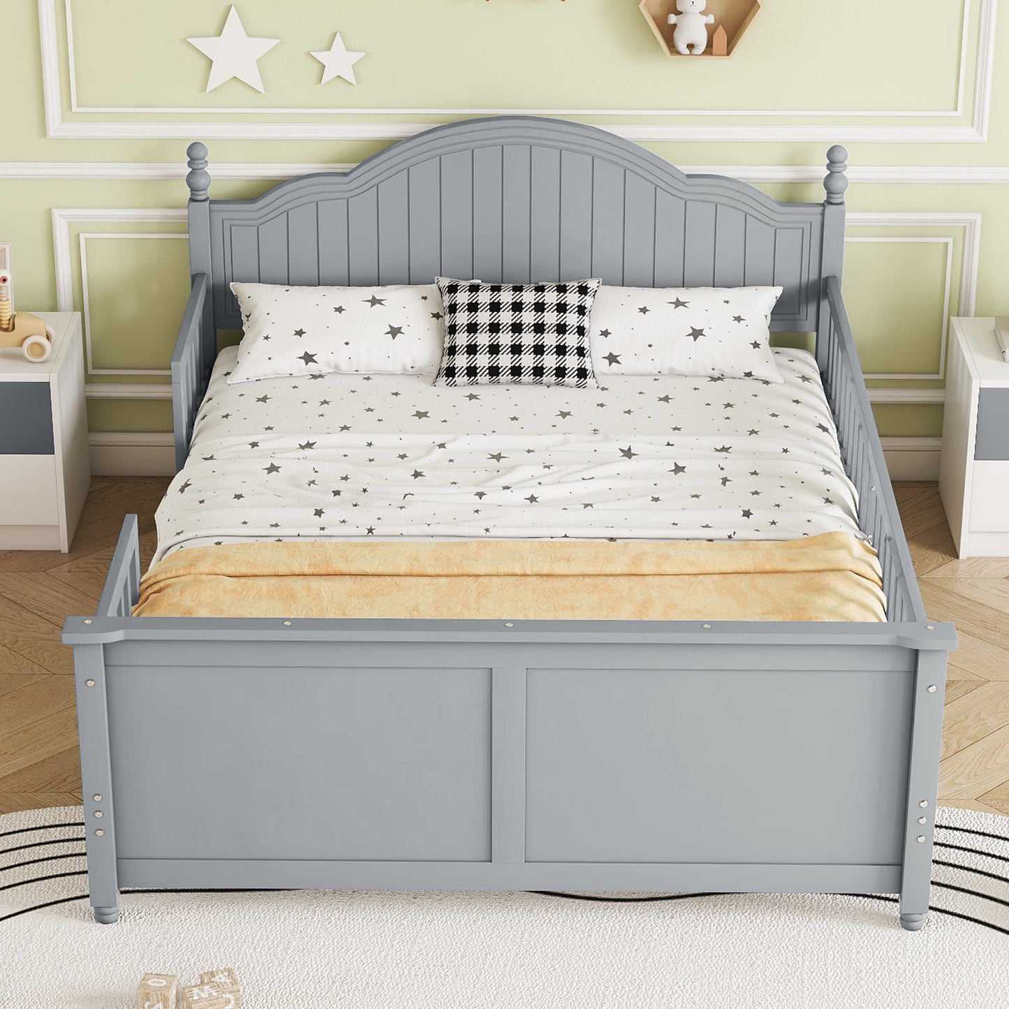 Full Size Bed For Kids, Wood Full Platform Bed With Headboard And Footboard, Gray Expect Arrival Date 2026 2 17