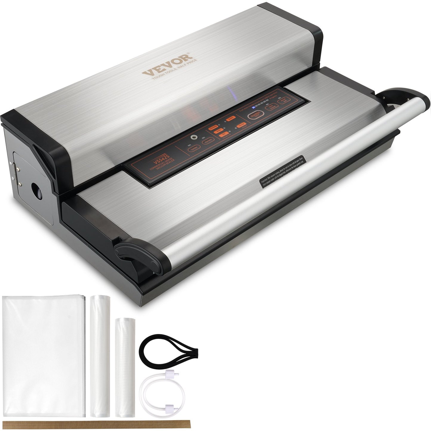 Vacuum Sealer Machine, 95Kpa 350W Powerful Dual Pump And Dual Sealing, Dry And Moist Food Storage, Automatic And Manual Air Sealing System With Built-in Cutter, With Seal Bag And External Hose