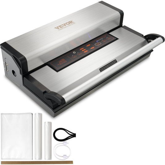 Vacuum Sealer Machine, 95Kpa 350W Powerful Dual Pump And Dual Sealing, Dry And Moist Food Storage, Automatic And Manual Air Sealing System With Built-in Cutter, With Seal Bag And External Hose