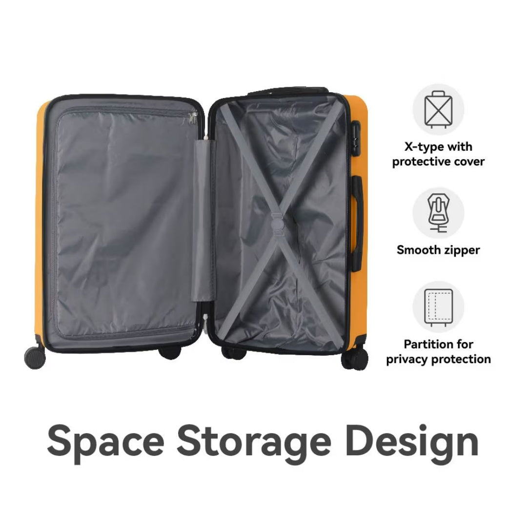 Luggage Sets ABS Hardshell 3pcs Luggage, Lightweight Durable Suitcase Sets Spinner Wheels Suitcase 20 24 28 Yellow