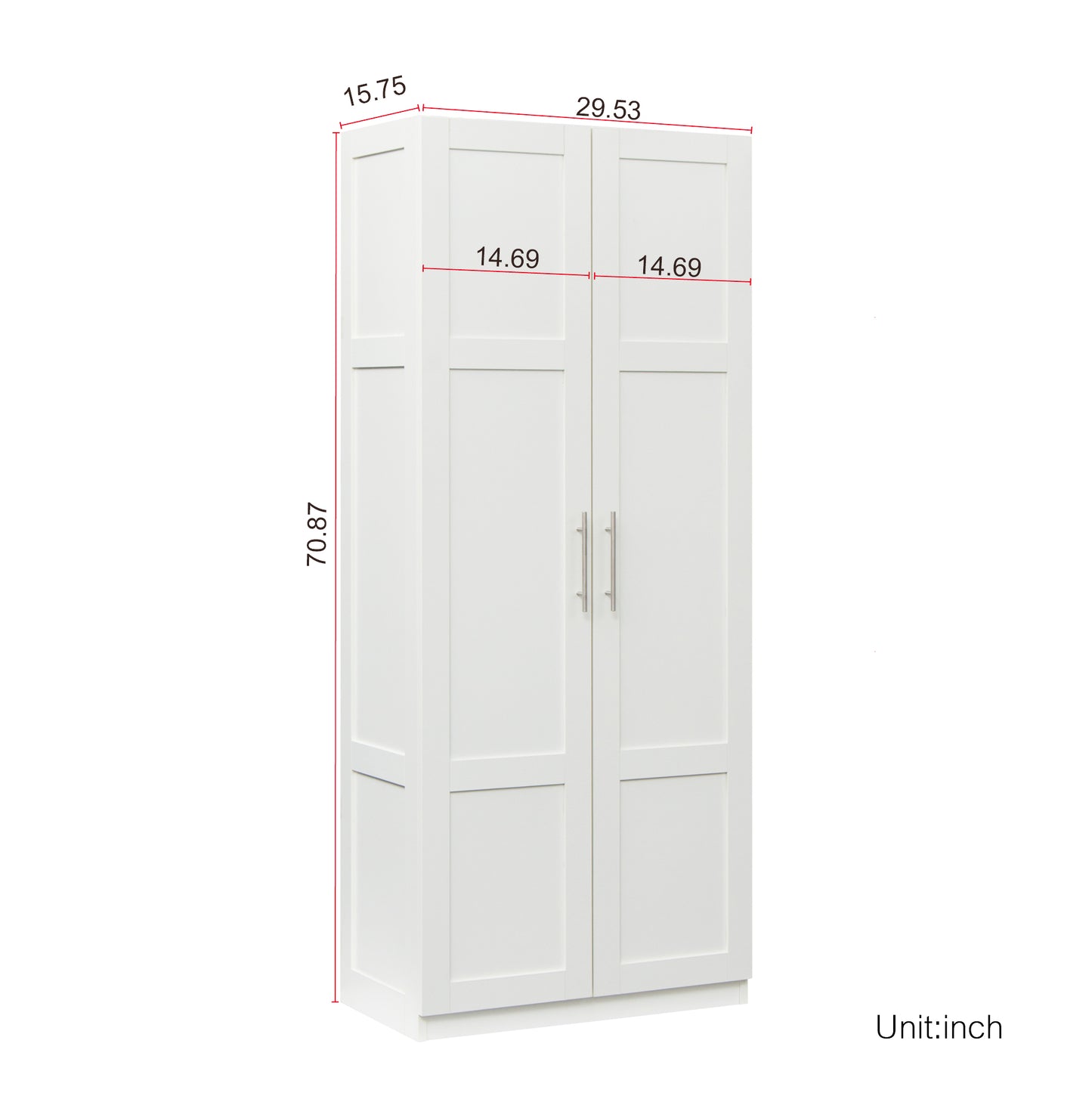 Pantry Cabinet, Kitchen Pantry Storage Cabinets With 2 Door And 3  Shelves, White Pantry Storage Cabinet, Cupboard For Kitchen, Dining Room And Living Room.