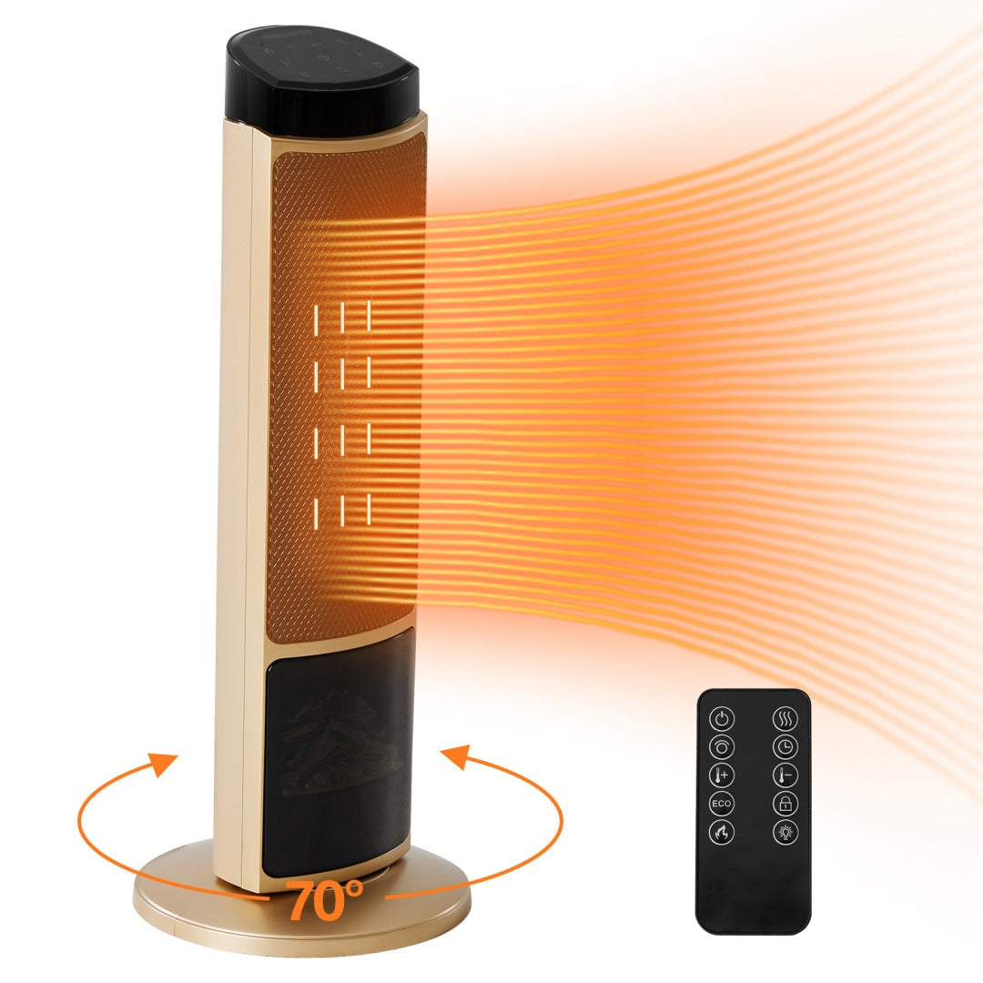23inch Space Heaters For Indoor Use, Portable Heater With 7 Light Colors