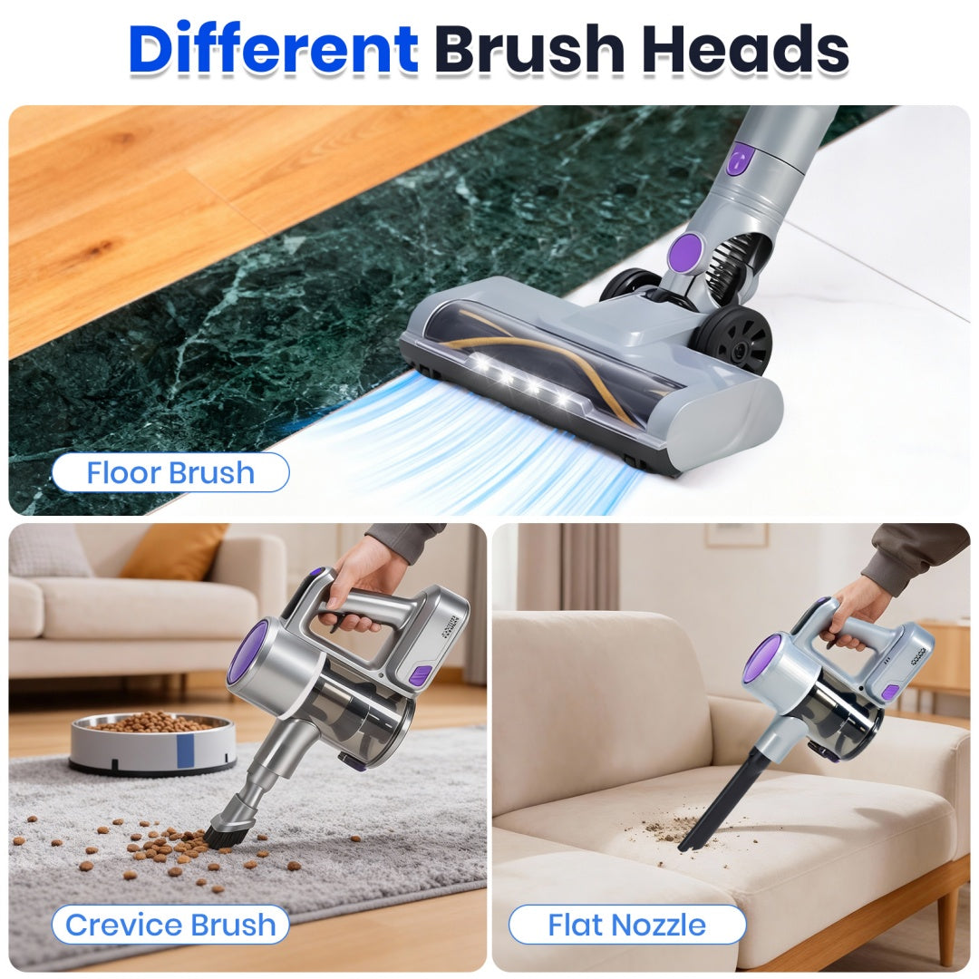 Cordless Vacuum Cleaner, Lightweight Stick Vacuum Household Anti-tangling And LED Light, Powerful Rechargeable Wireless Vacuum Cleaner