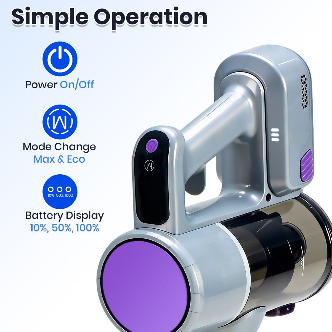Cordless Vacuum Cleaner, Lightweight Stick Vacuum Household Anti-tangling And LED Light, Powerful Rechargeable Wireless Vacuum Cleaner