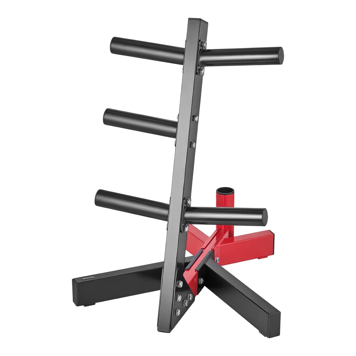 Weight Plate Rack, L Frame Weight Plate Tree For 2-Inch Weight Plates, Standard Weight Plate Tree, 500 Lbs Load Capacity Weight Storage Holder, Home Gym Barbell Rack Storage Stand, Black & Red
