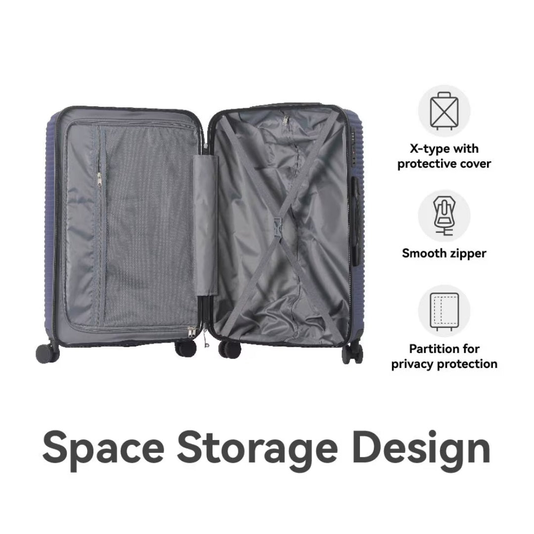 Luggage Sets ABS Hardshell 3pcs Luggage, Lightweight Durable Suitcase Sets Spinner Wheels Suitcase With TSA Lock 20''24''28'' Available Blue