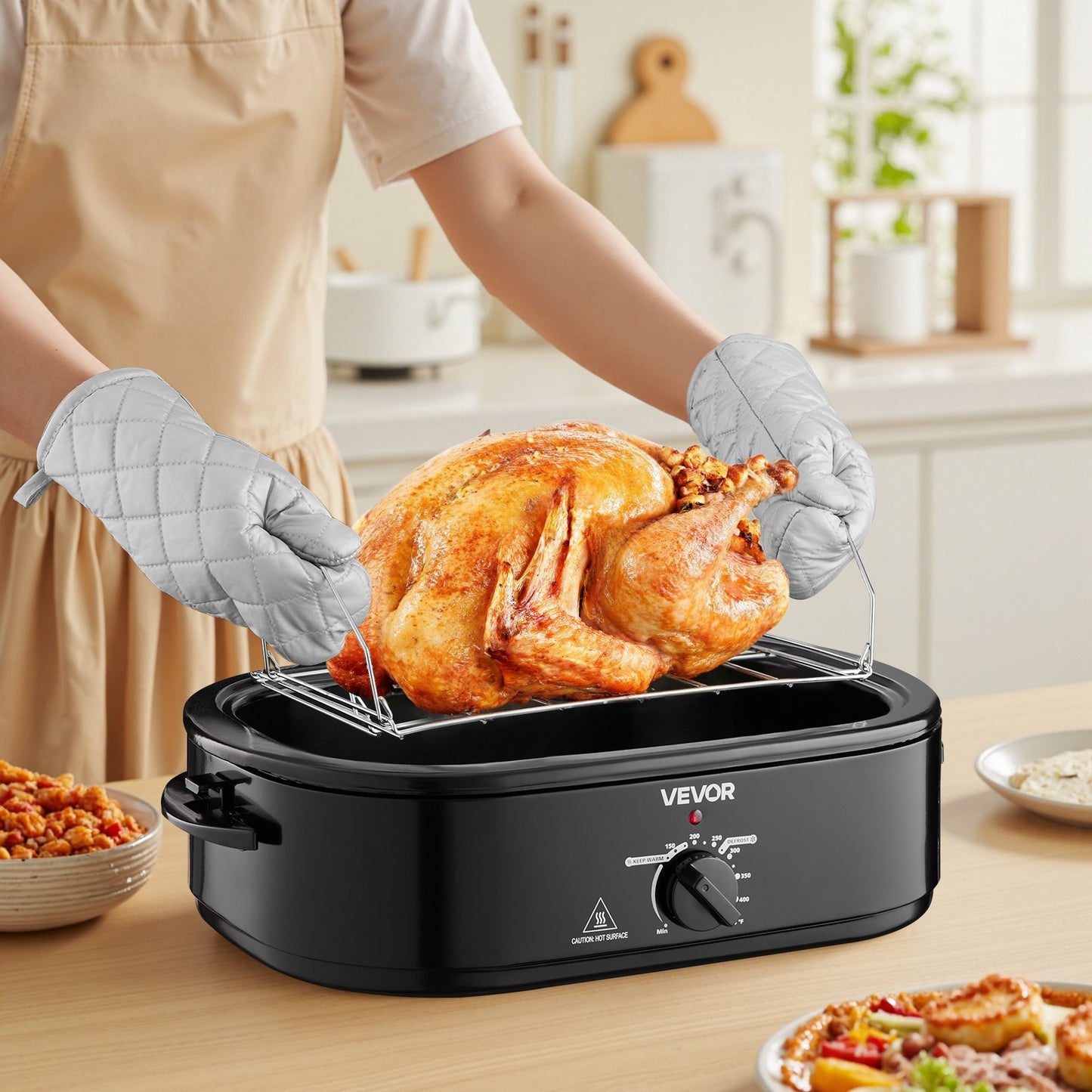 Electric Roaster Oven 18QT Electric Turkey Roaster With Self-Basting Lid