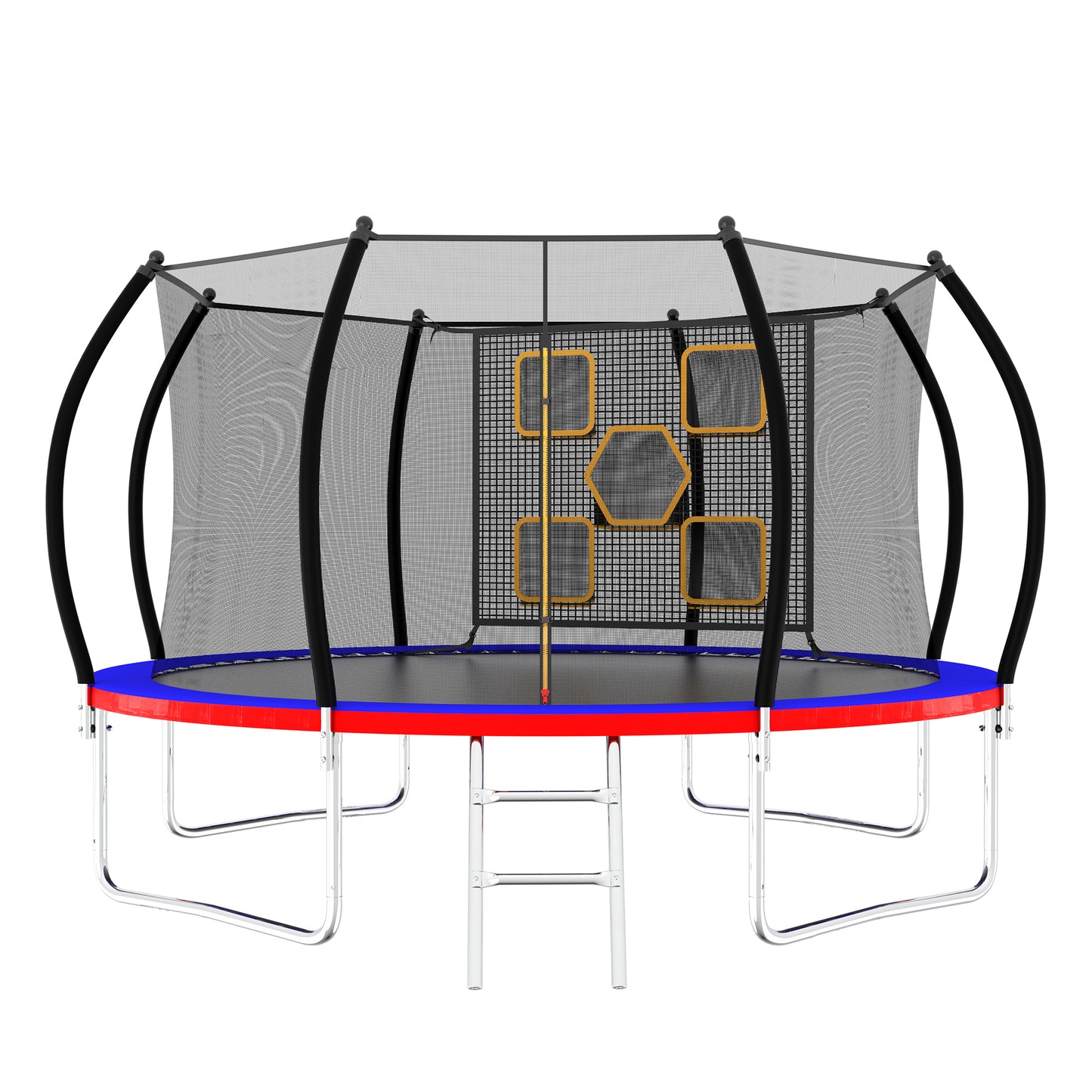 12FT Trampoline With Enclosure - Recreational Trampolines With Ladder, ASTM Approval Outdoor Trampoline For Kids