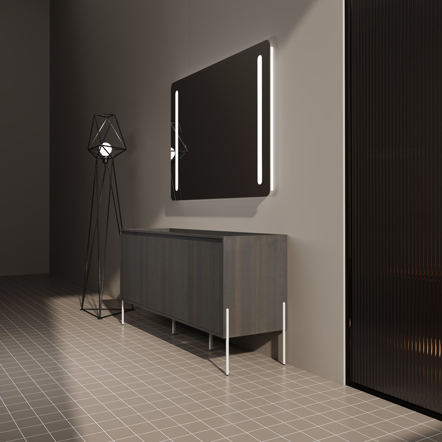 60 Freestanding Bathroom Vanity, Storage Cabinet With Soft Closed Doors KD-Package-Excluding Sink