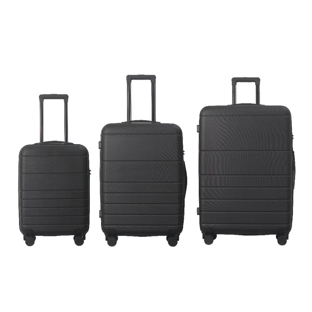 Luggage Sets ABS Hardshell 3pcs Luggage, Lightweight Durable Suitcase Sets Spinner Wheels Suitcase With TSA Lock 20''24''28'' Available Black