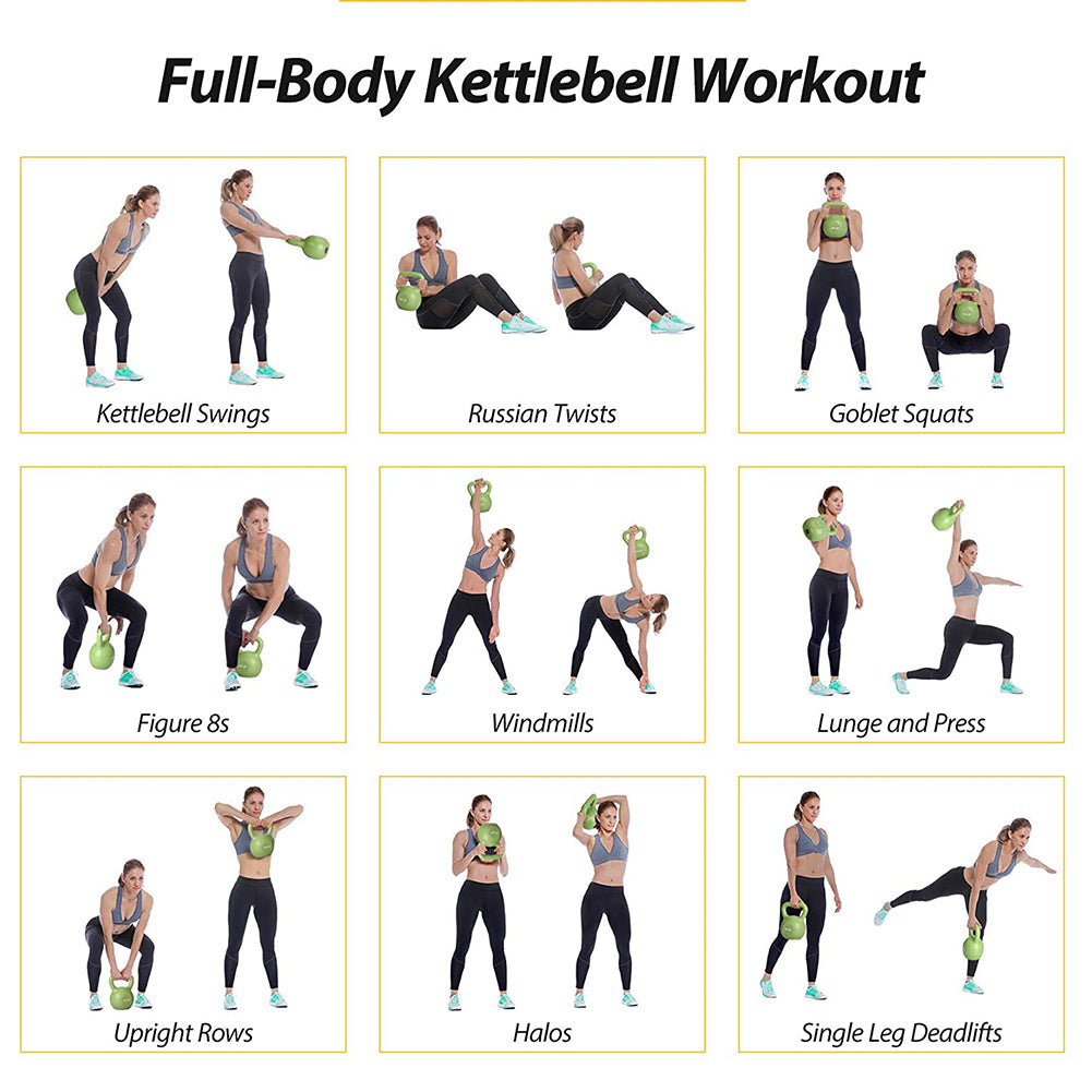 15lbs Kettlebell Set, Strength Training Kettlebells Weight Set For Women, Vinyl Coated Kettle Bell For Home Gym Workout Weight Lifting Equipment, Comfortable Grip Wide Handle Weights