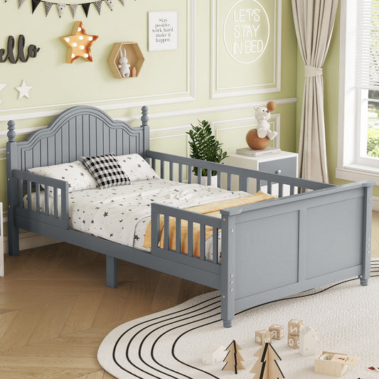 Twin Size Bed For Kids, Wood Twin Platform Bed With Headboard And Footboard, Gray Expect Arrival Date 2026 2 17