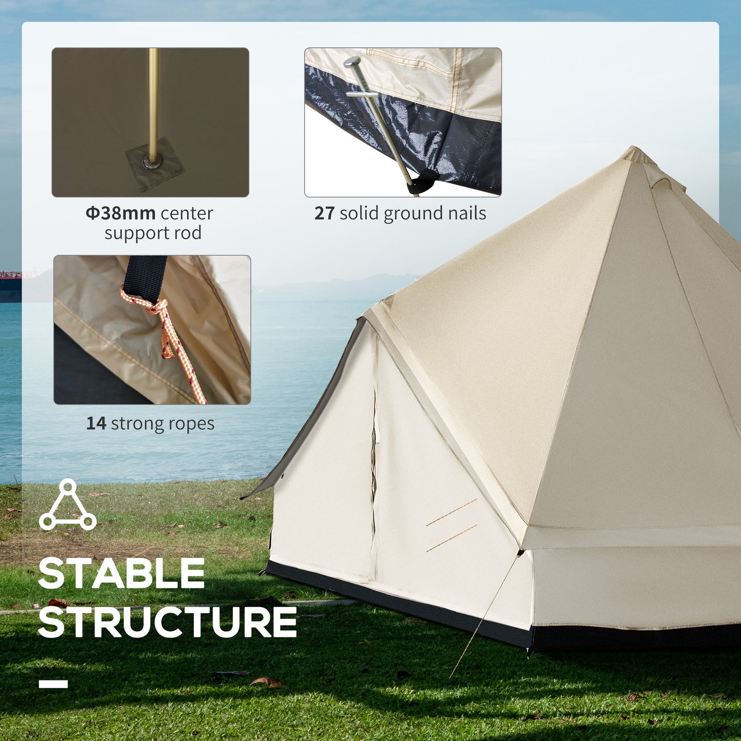 10-Person Large Waterproof Yurt Camping Tent, Perfect For Family Camping, Blue