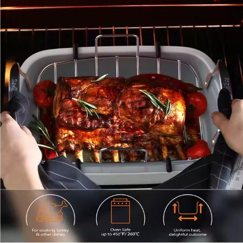 High-Temperature Resistant Chicken Roasting Pan Heat-Resistant Fried Chicken Tray For Oven Baking