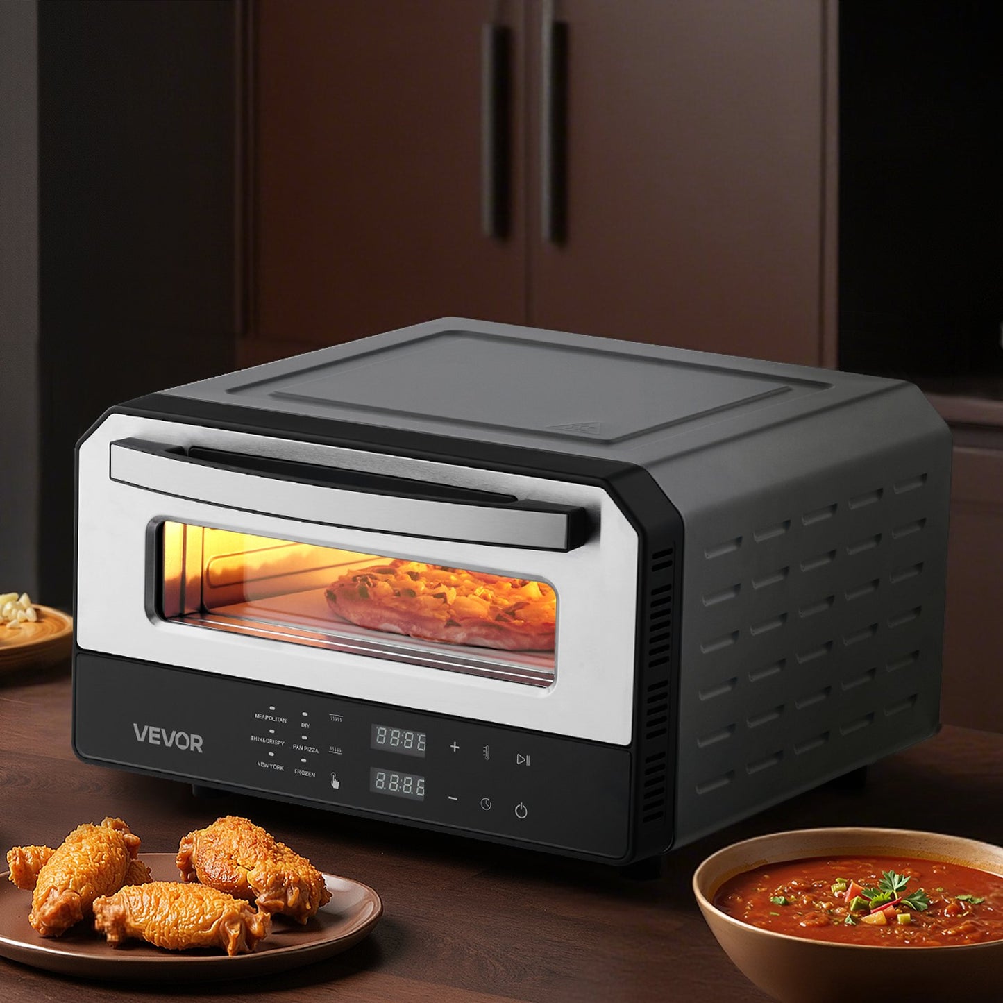 12 Inch Electric Pizza Oven With Pizza Stone 750F Max Temp Pizza Maker