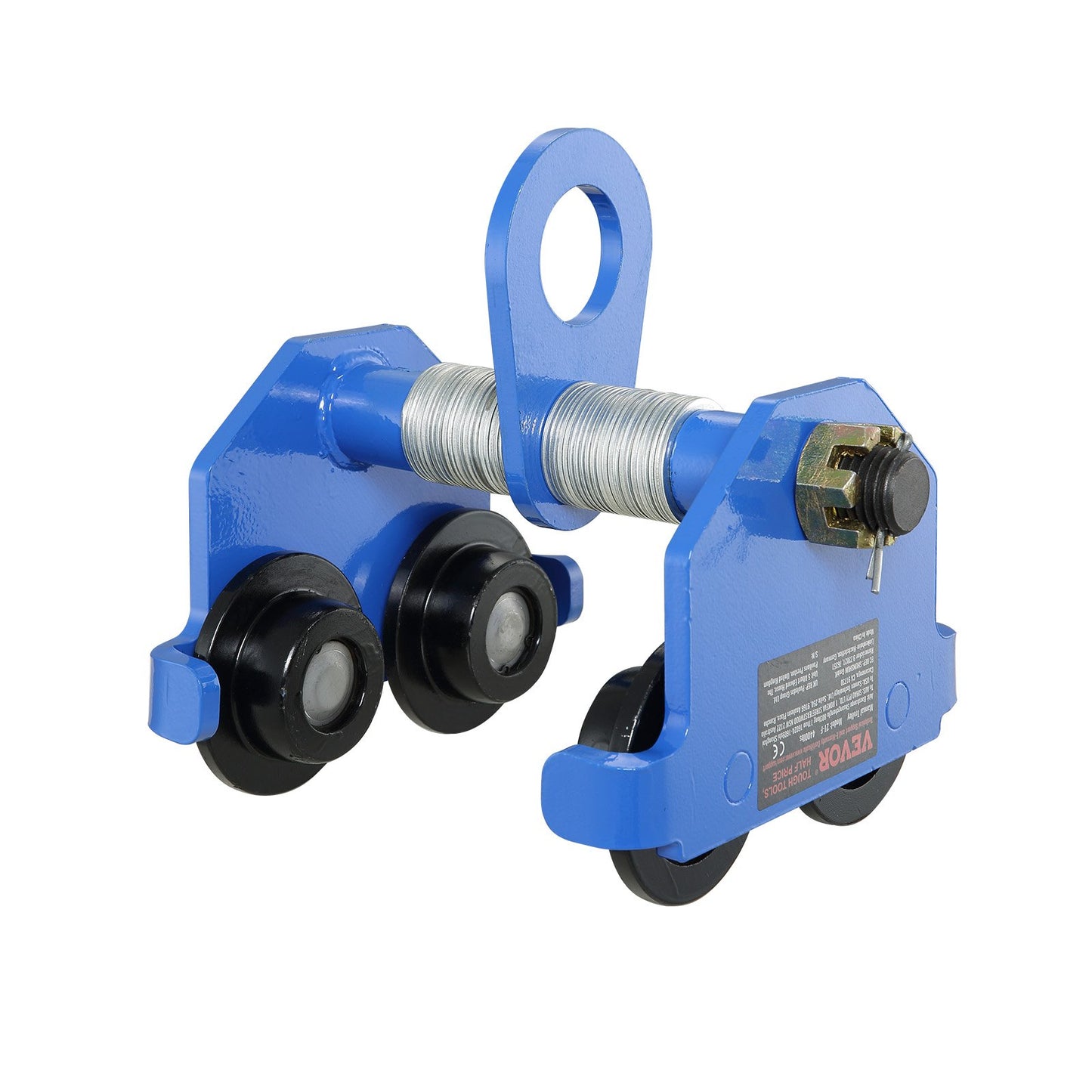 Manual Trolley, 2200 Lbs/1 Ton Load Capacity, Push Beam Trolley With Dual Wheels, Adjustable For I-Beam Flange Width 2.5' To 7', Heavy Duty Alloy Steel Garage Hoist For Straight Curved I Beam