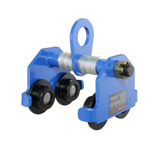 Manual Trolley, 2200 Lbs/1 Ton Load Capacity, Push Beam Trolley With Dual Wheels, Adjustable For I-Beam Flange Width 2.5' To 7', Heavy Duty Alloy Steel Garage Hoist For Straight Curved I Beam