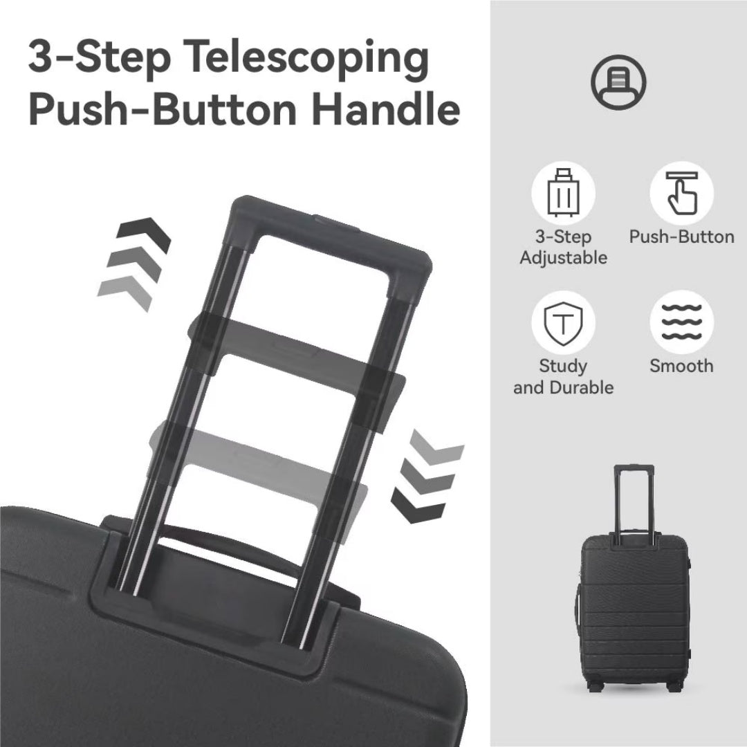Luggage Sets ABS Hardshell 3pcs Luggage, Lightweight Durable Suitcase Sets Spinner Wheels Suitcase With TSA Lock 20''24''28'' Available Black