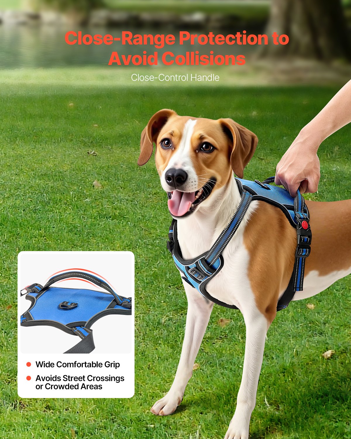 Dog Harness For Large Dogs, No Pull Adjustable Dog Vest Pet Harness, With 5ft Leash, Handle, Metal Rings, Buckles, Reflective Stitching 600D Oxford Fabric, For Training, Walking, And Hiking