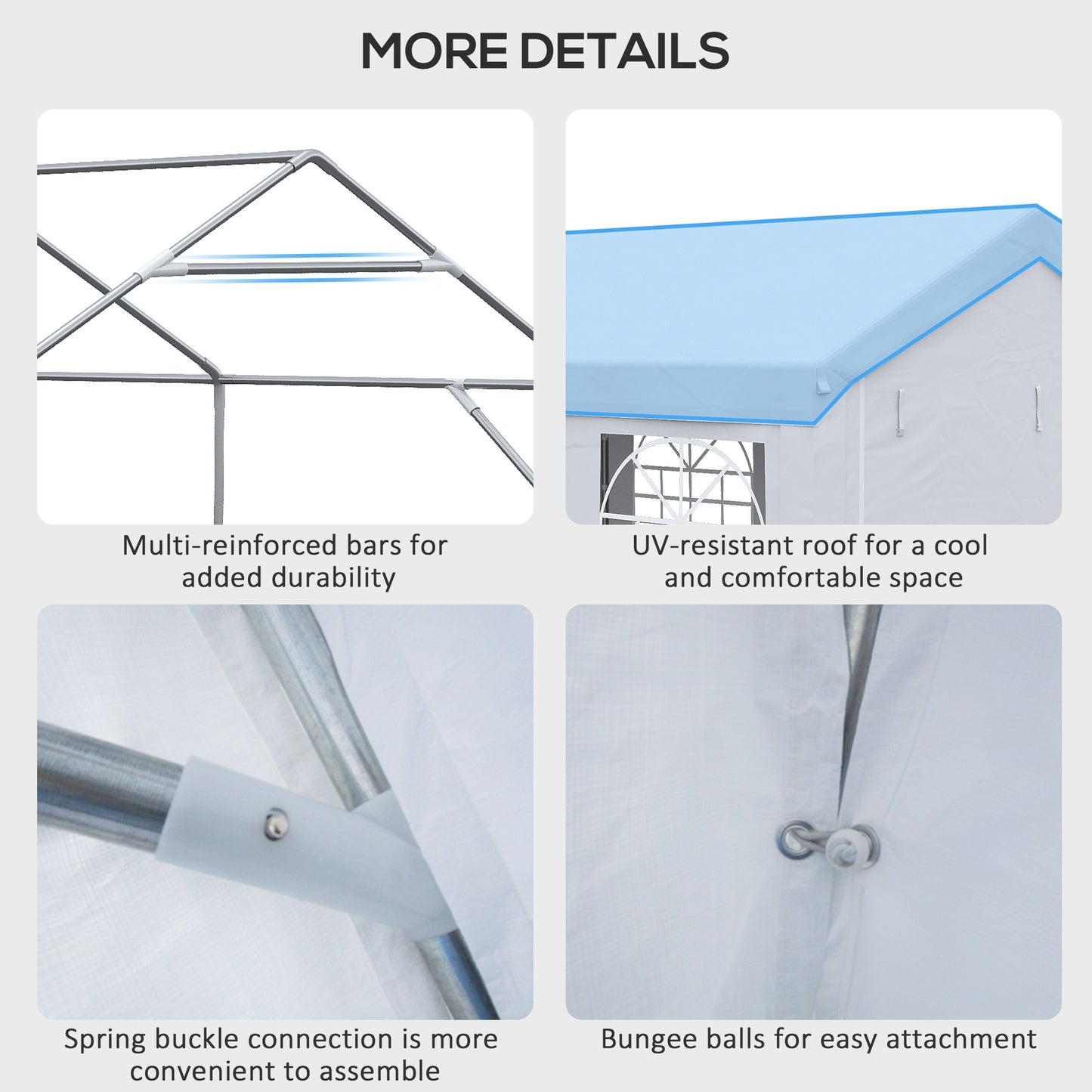 19.7' x 9.7' Heavy Duty Party Tent & Carport with Removable Sidewalls and Double Doors