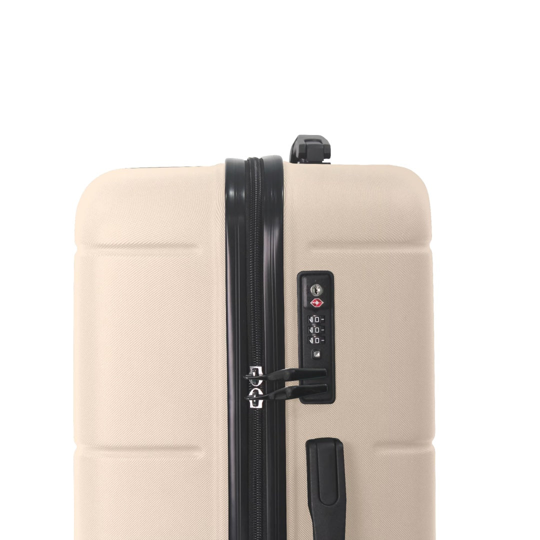 Luggage Sets ABS Hardshell 3pcs Luggage, Lightweight Durable Suitcase Sets Spinner Wheels Suitcase With TSA Lock 20''24''28'' Available Beige