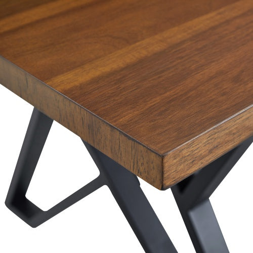 Indoor Dining Table With Metal Legs,Walnut
