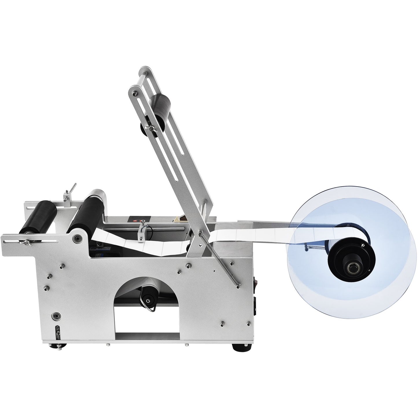 Semi-Automatic Round Labeling Machine, 20-50pcs/min, Electric Bottle Label Applicator For Round Bottles, Round Bottle Labeler Suitable For Bottle Diameter 0.78-4.72 Inches (with Pressing Bar)