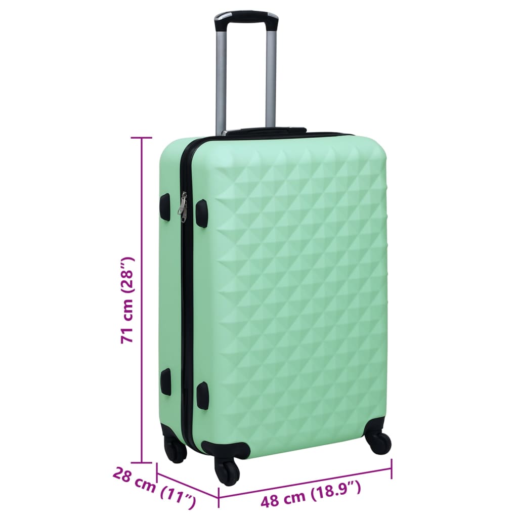 hard shell trolley, mint green ABS;   hard shell trolley, golden ABS