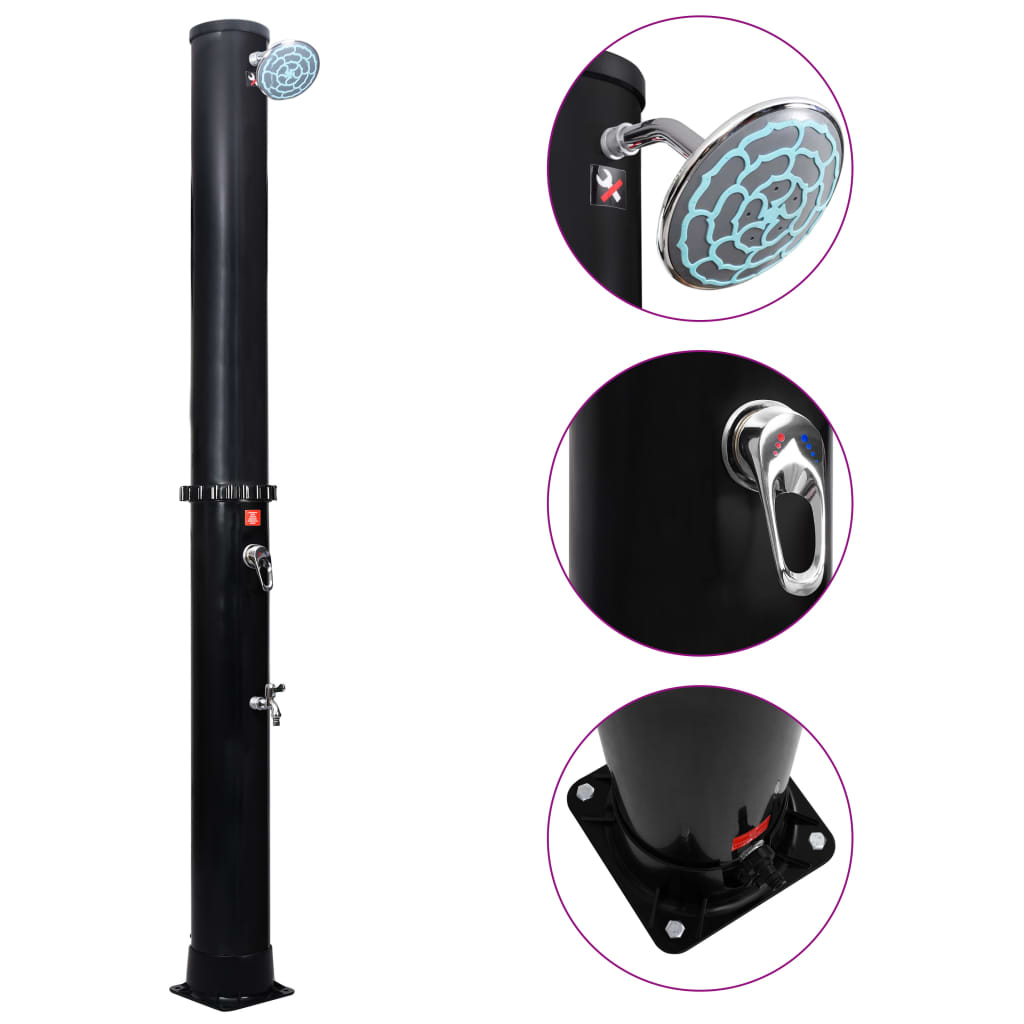 Solar Shower with Shower Head and Faucet 40 L