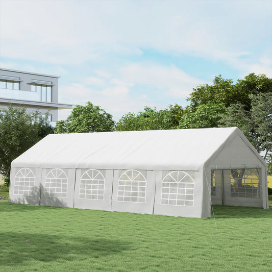 32x16 Outdoor Canopy Tent Heavy Duty Carport Tent with Cathedral Window Design for Party & Wedding