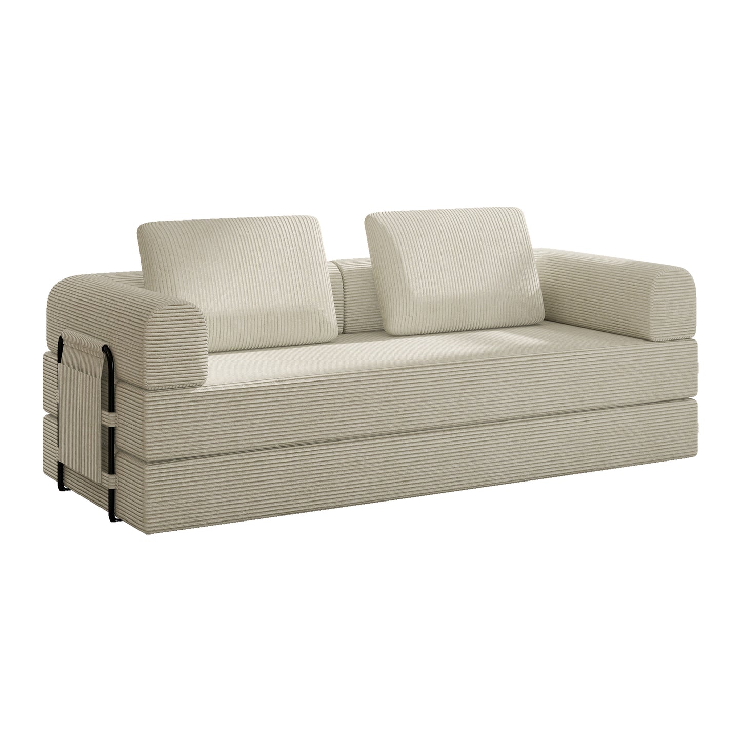 78 Inch Convertible Sleeper Sofa Bed, Futon Boneless Couch Lounge Loveseat With Pull Out Bed, No Assembly Required