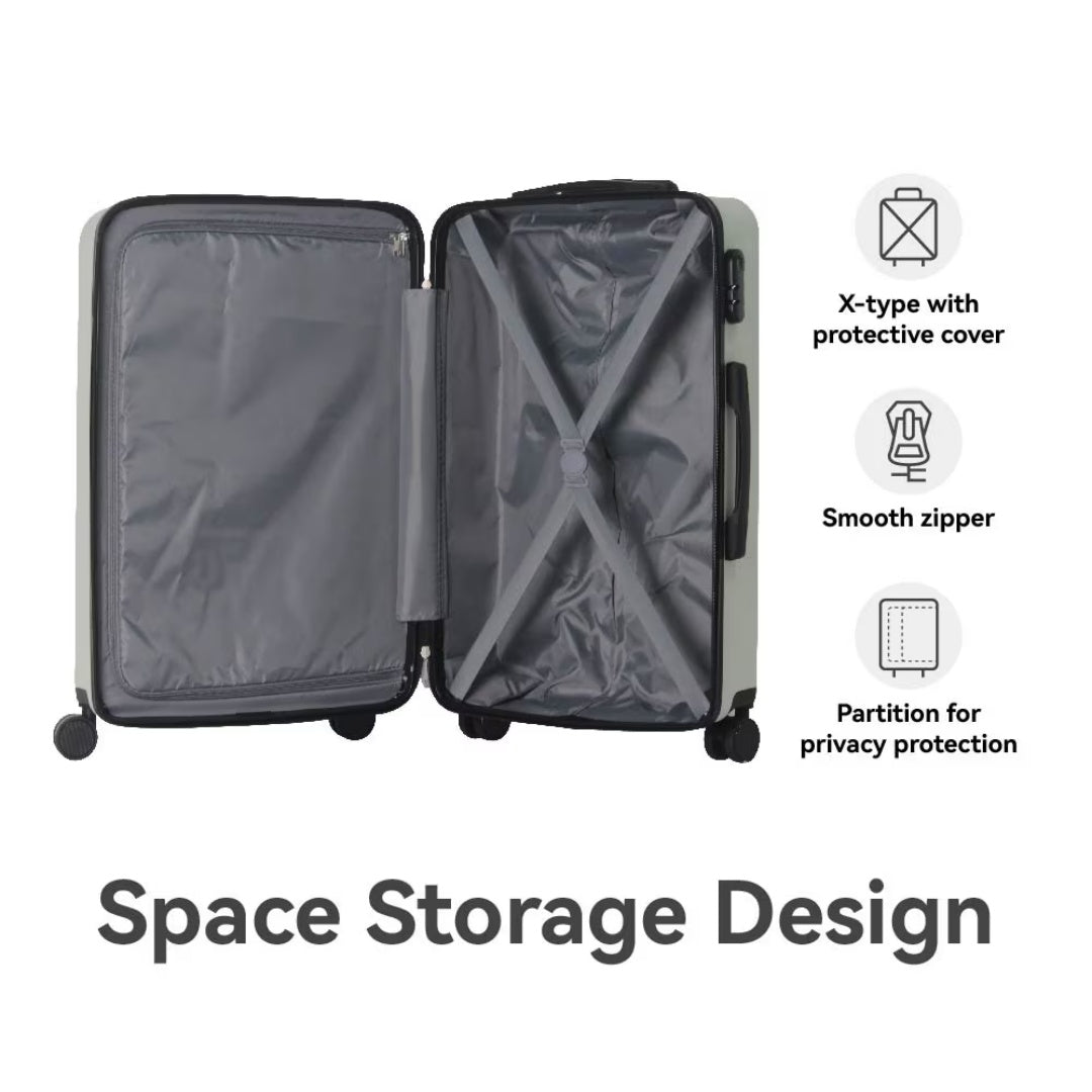 Luggage Sets ABS Hardshell 3pcs Luggage, Lightweight Durable Suitcase Sets Spinner Wheels Suitcase 20-24-28  White