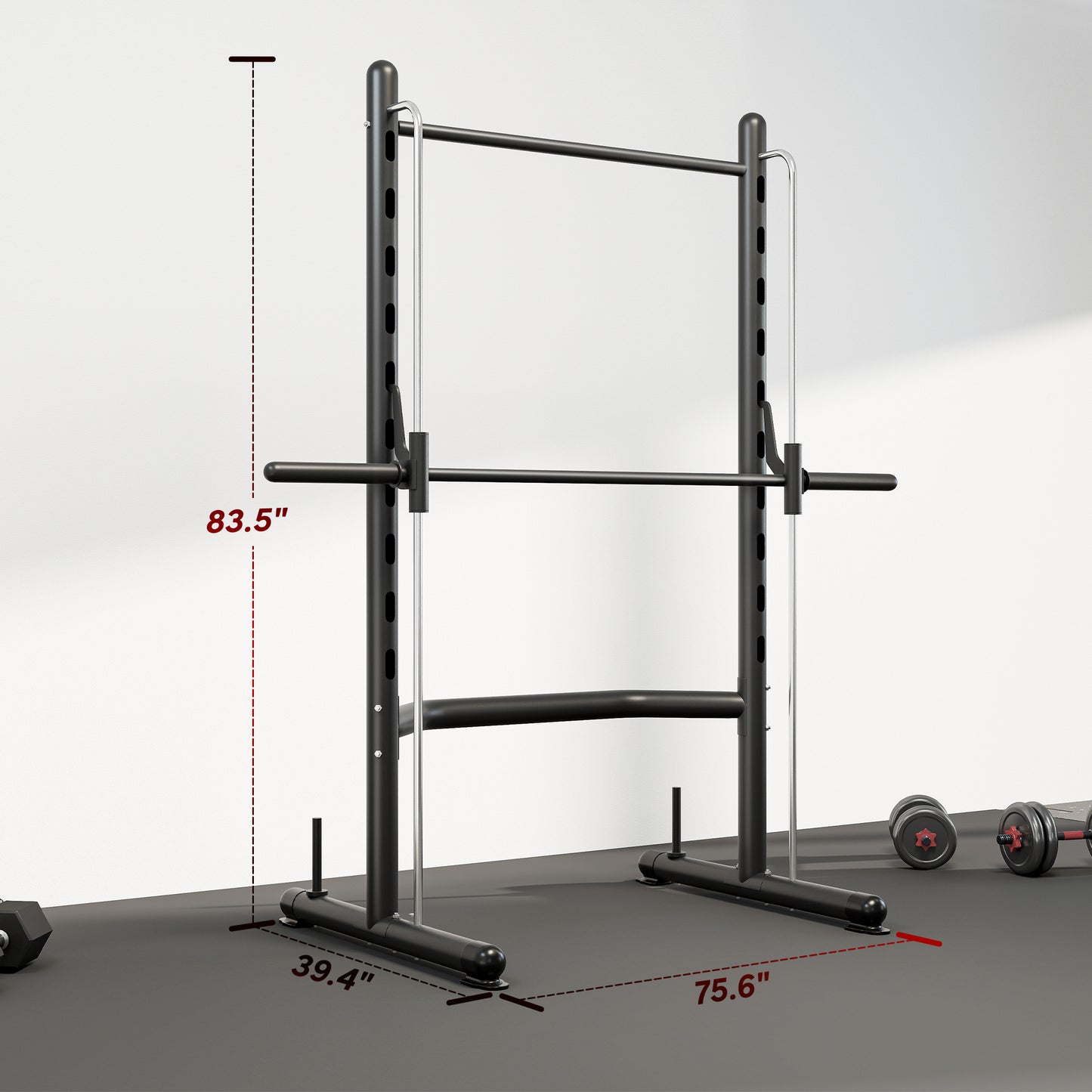 Squat Rack with Pull Up Bar and Barbell Bar Adjustable Bench Press Multi-Function Weight Lifting Half Rack