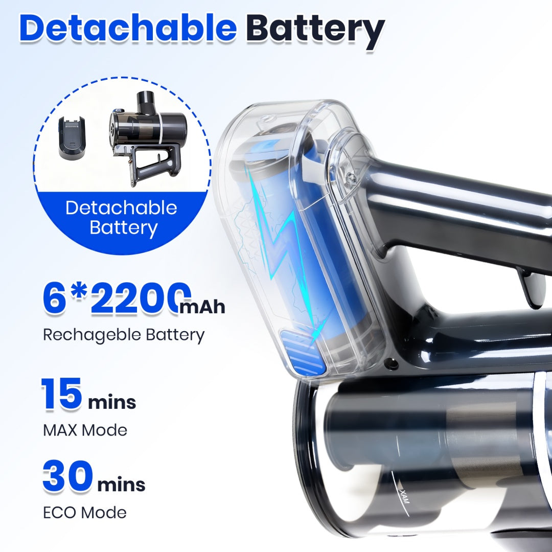 Cordless Vacuum Cleaner, Lightweight Stick Vacuum Household Anti-tangling And LED Light, Powerful Rechargeable Wireless Vacuum Cleaner