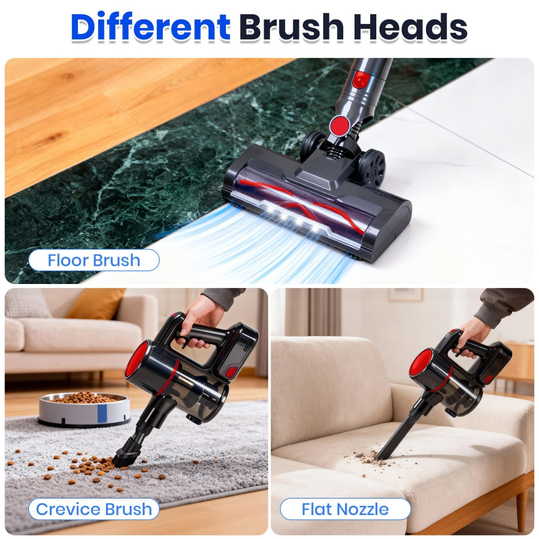 Cordless Vacuum Cleaner, Lightweight Stick Vacuum Household Anti-tangling And LED Light, Powerful Rechargeable Wireless Vacuum Cleaner